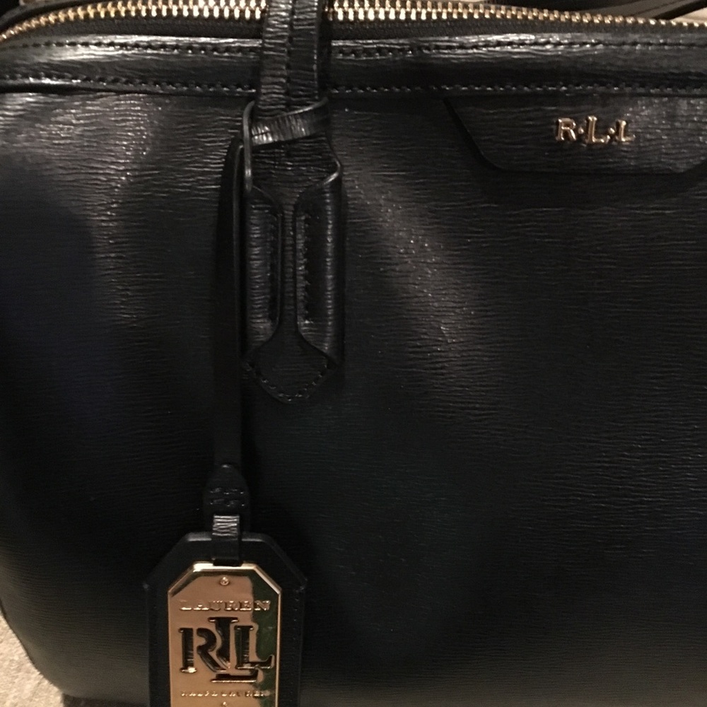 Ralph Lauren Doctors Handbag Black Leather Satchel